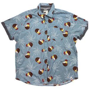 Free Planet Hawaiian Coconut print short sleeve shirt SIZE 3X NWOT